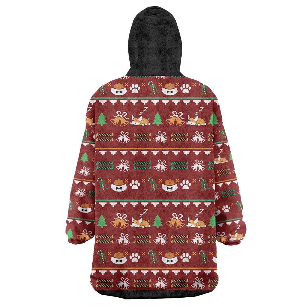 Funny Corgi Dog Wearable Blanket Hoodie Merry CORGMAS Christmas - Wonder Print Shop
