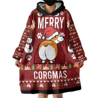 Funny Corgi Dog Wearable Blanket Hoodie Merry CORGMAS Christmas - Wonder Print Shop