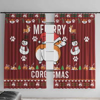 Funny Corgi Dog Window Curtain Merry CORGMAS Christmas - Wonder Print Shop