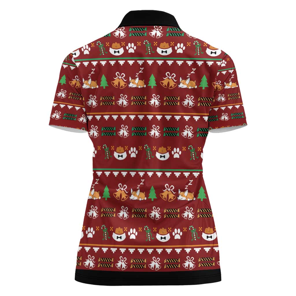 Funny Corgi Dog Women Polo Shirt Merry CORGMAS Christmas - Wonder Print Shop