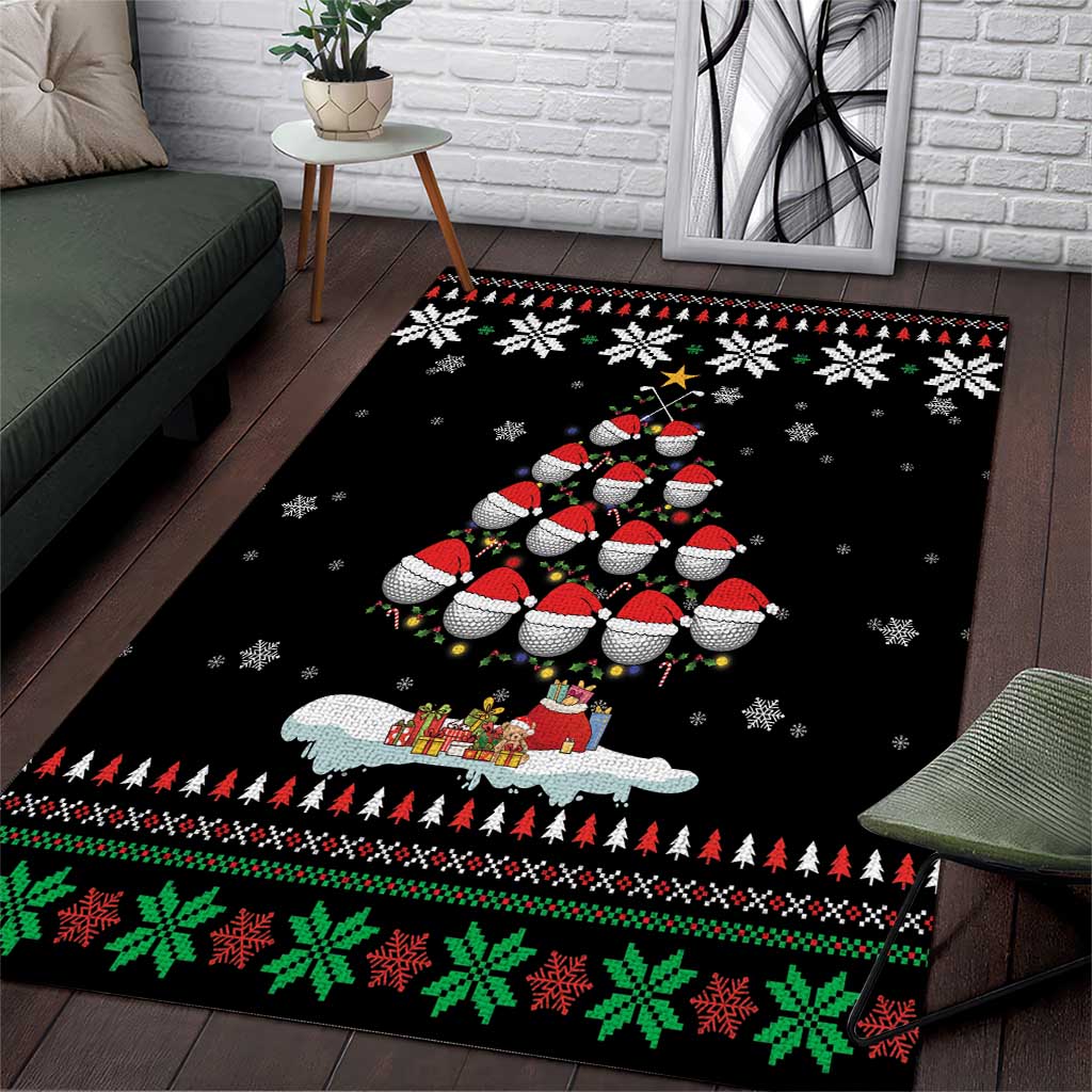Golf Christmas Tree Snow Area Rug - Wonder Print Shop
