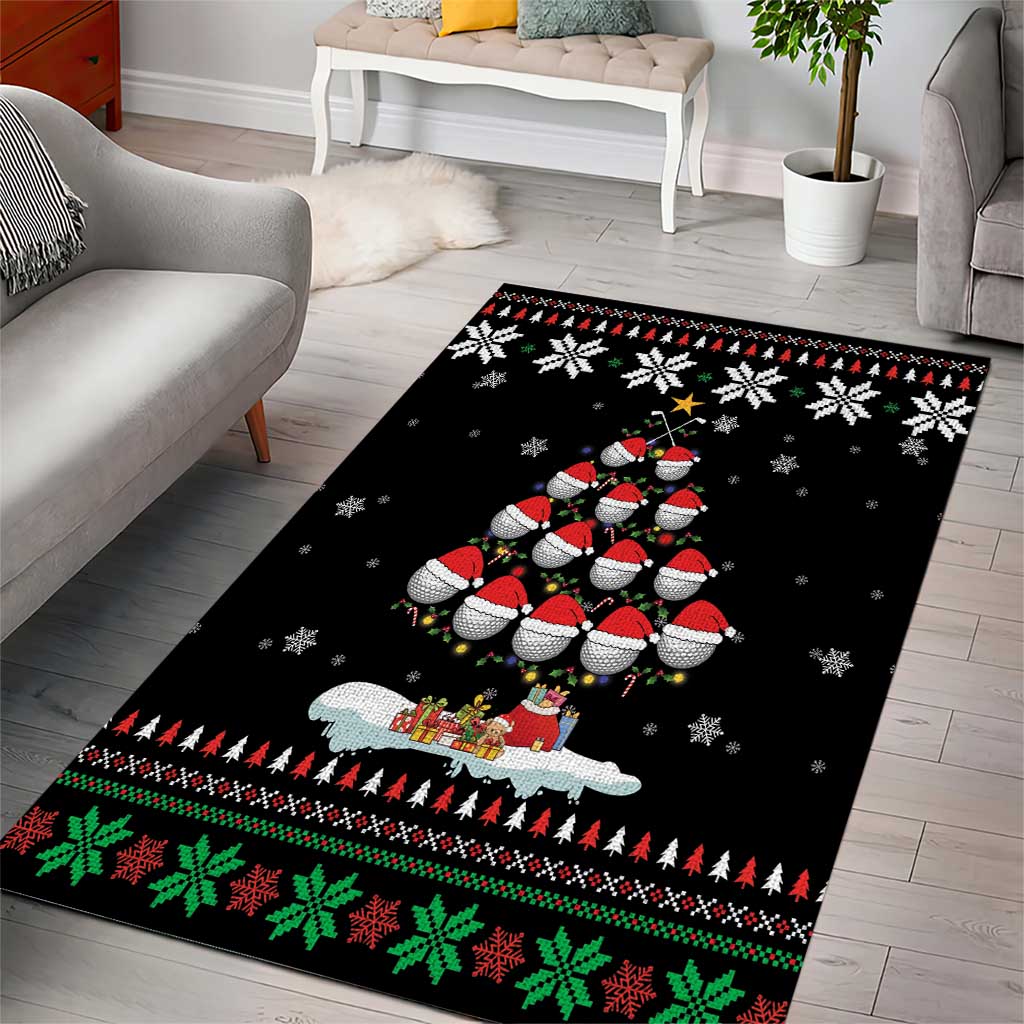 Golf Christmas Tree Snow Area Rug - Wonder Print Shop