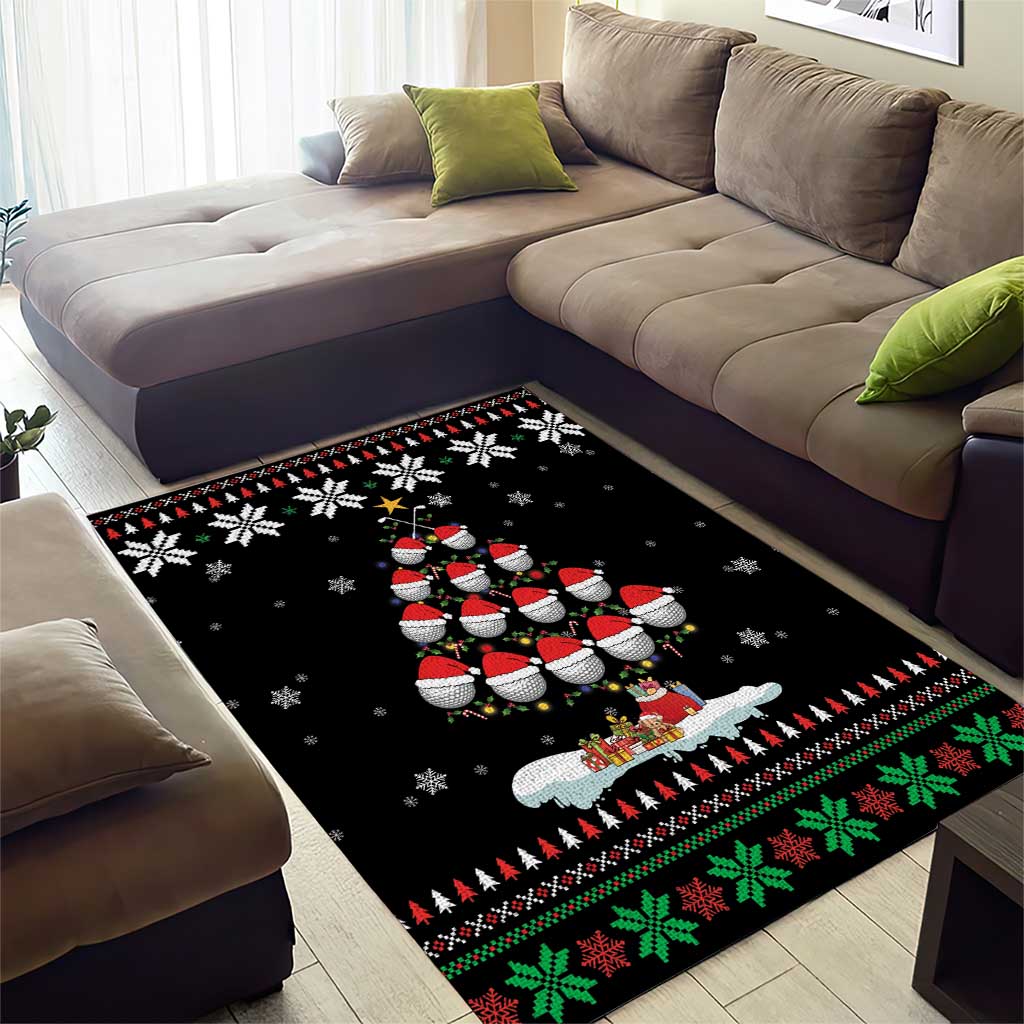 Golf Christmas Tree Snow Area Rug - Wonder Print Shop