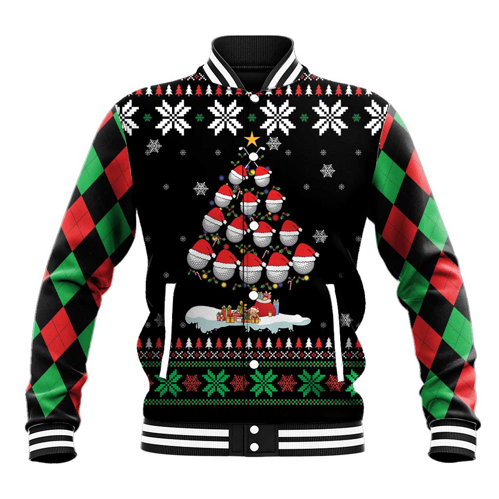 Golf Christmas Tree Snow Baseball Jacket - Wonder Print Shop