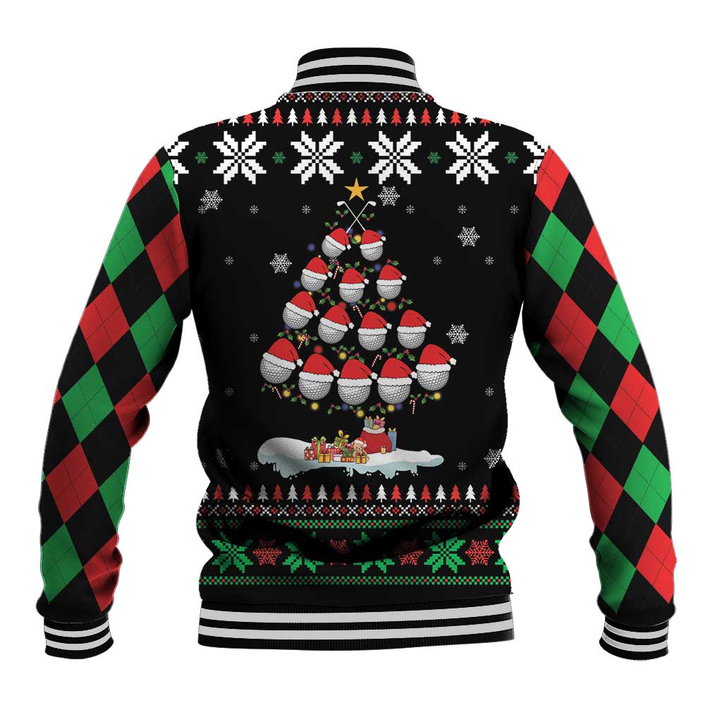 Golf Christmas Tree Snow Baseball Jacket - Wonder Print Shop