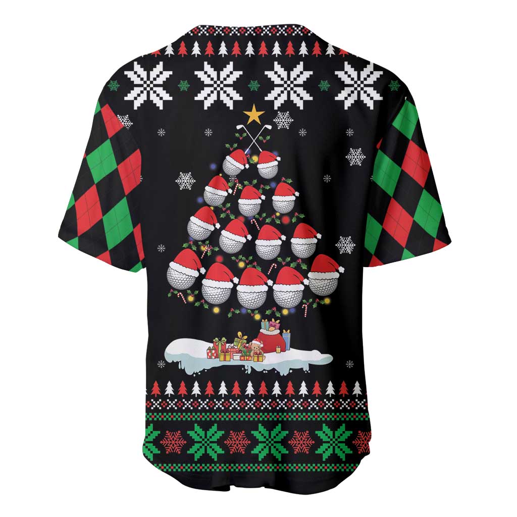 Golf Christmas Tree Snow Baseball Jersey - Wonder Print Shop