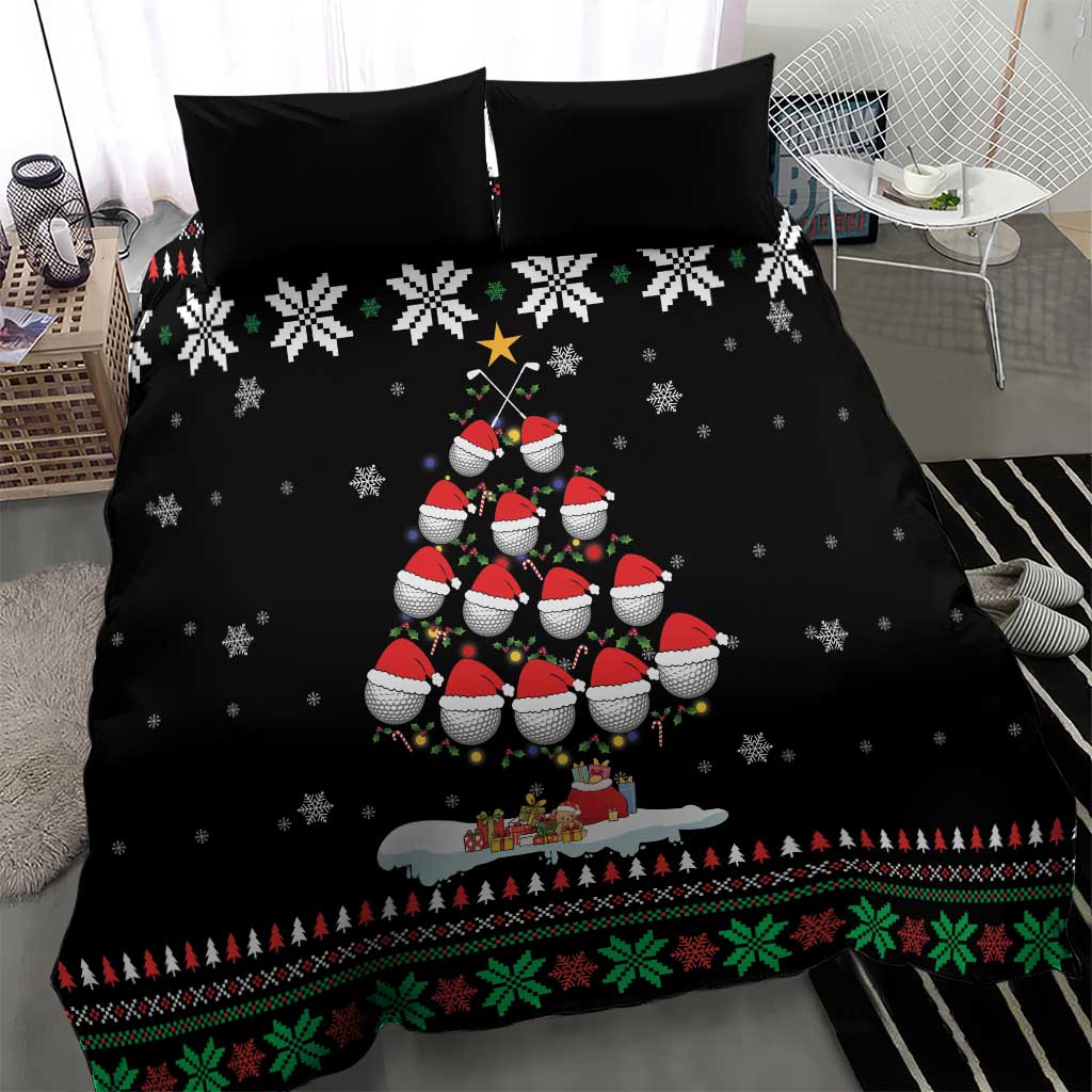 Golf Christmas Tree Snow Bedding Set - Wonder Print Shop