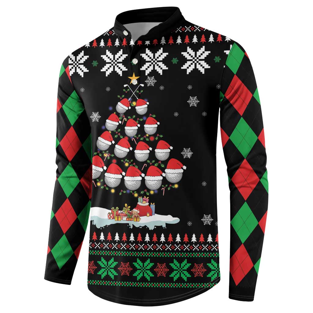Golf Christmas Tree Snow Button Sweatshirt - Wonder Print Shop