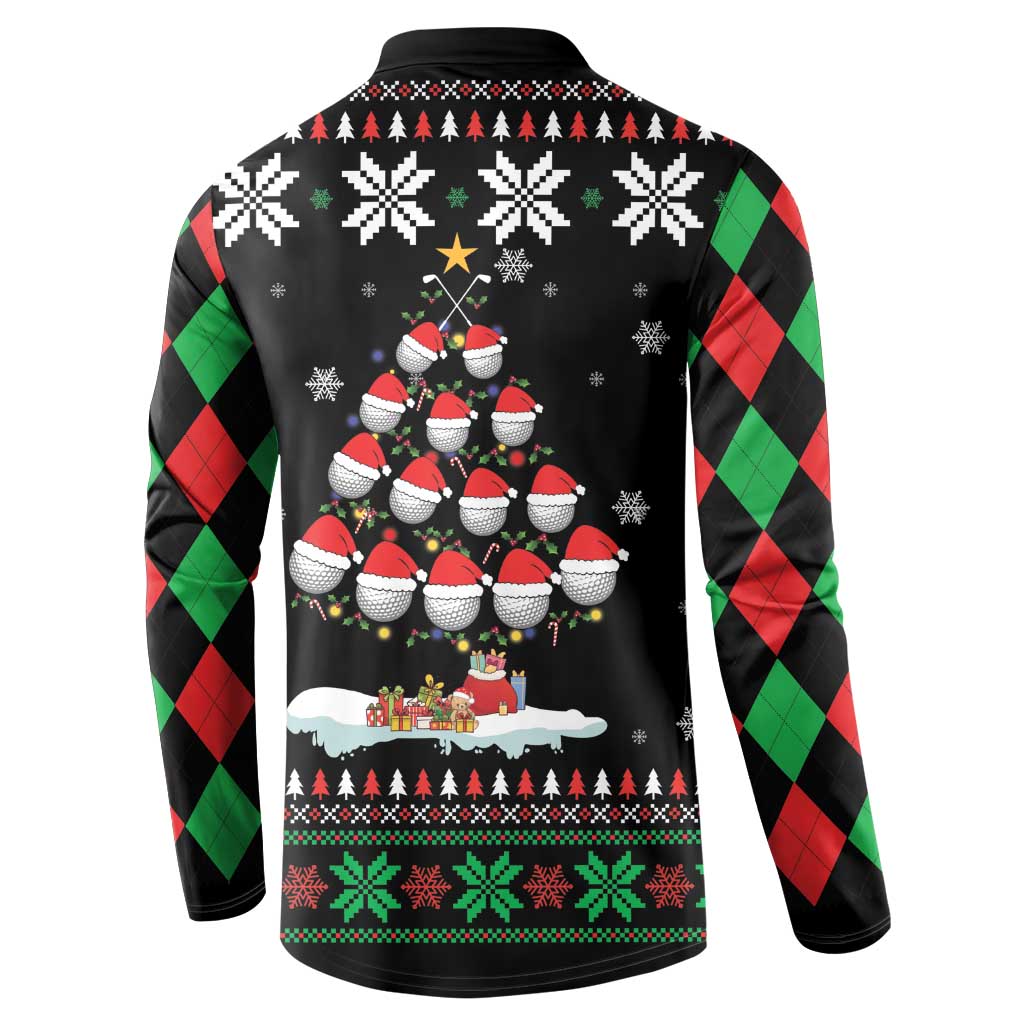 Golf Christmas Tree Snow Button Sweatshirt - Wonder Print Shop