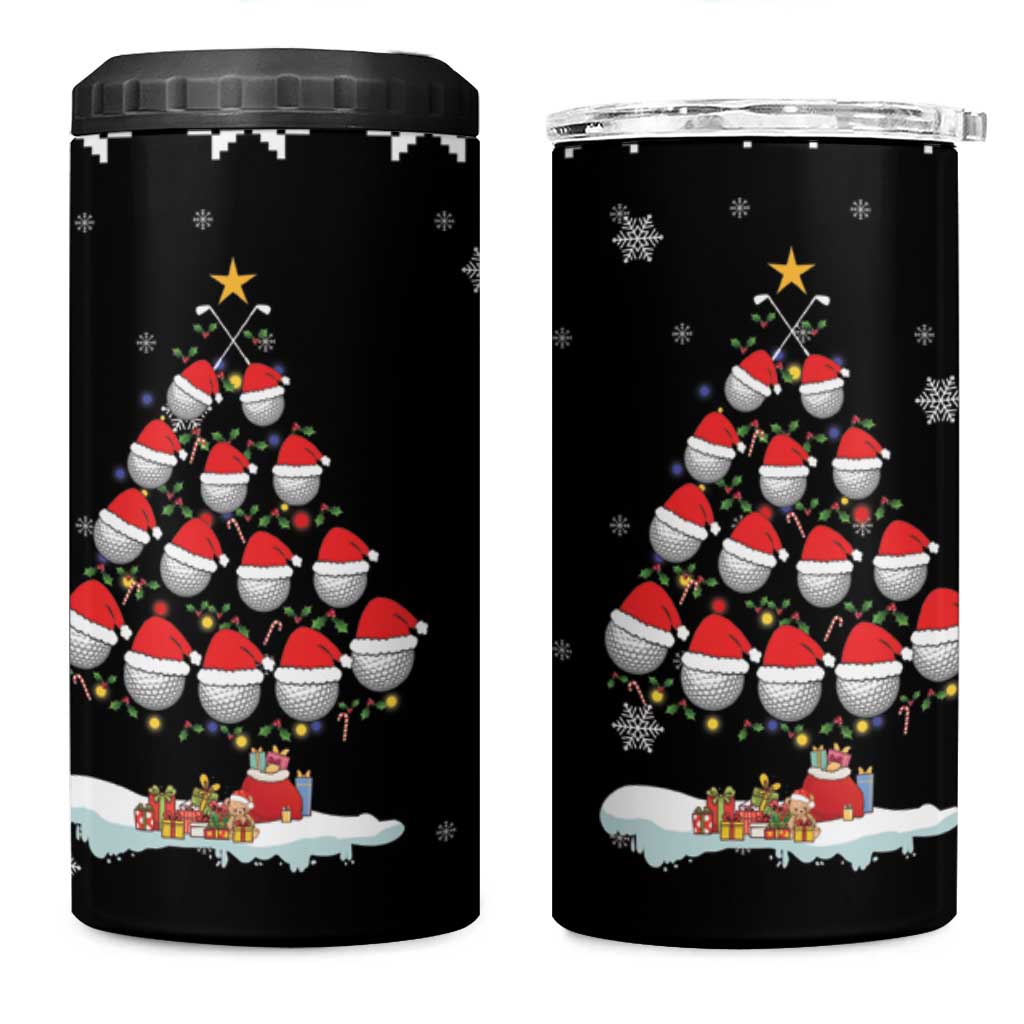 Golf Christmas Tree Snow 4 in 1 Can Cooler Tumbler - Wonder Print Shop