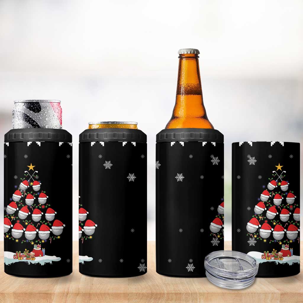 Golf Christmas Tree Snow 4 in 1 Can Cooler Tumbler - Wonder Print Shop