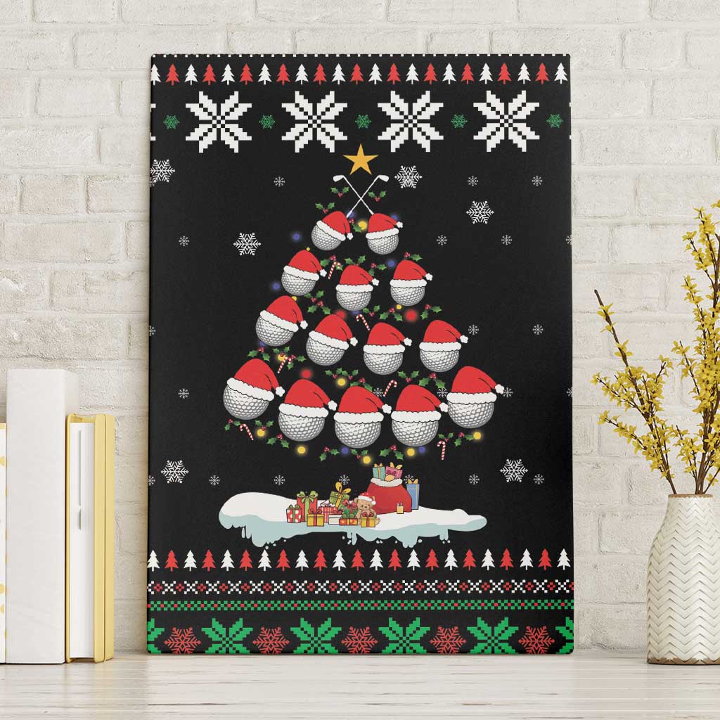 Golf Christmas Tree Snow Canvas Wall Art - Wonder Print Shop