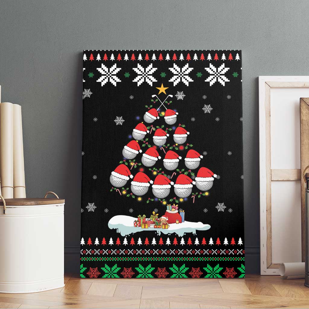 Golf Christmas Tree Snow Canvas Wall Art - Wonder Print Shop