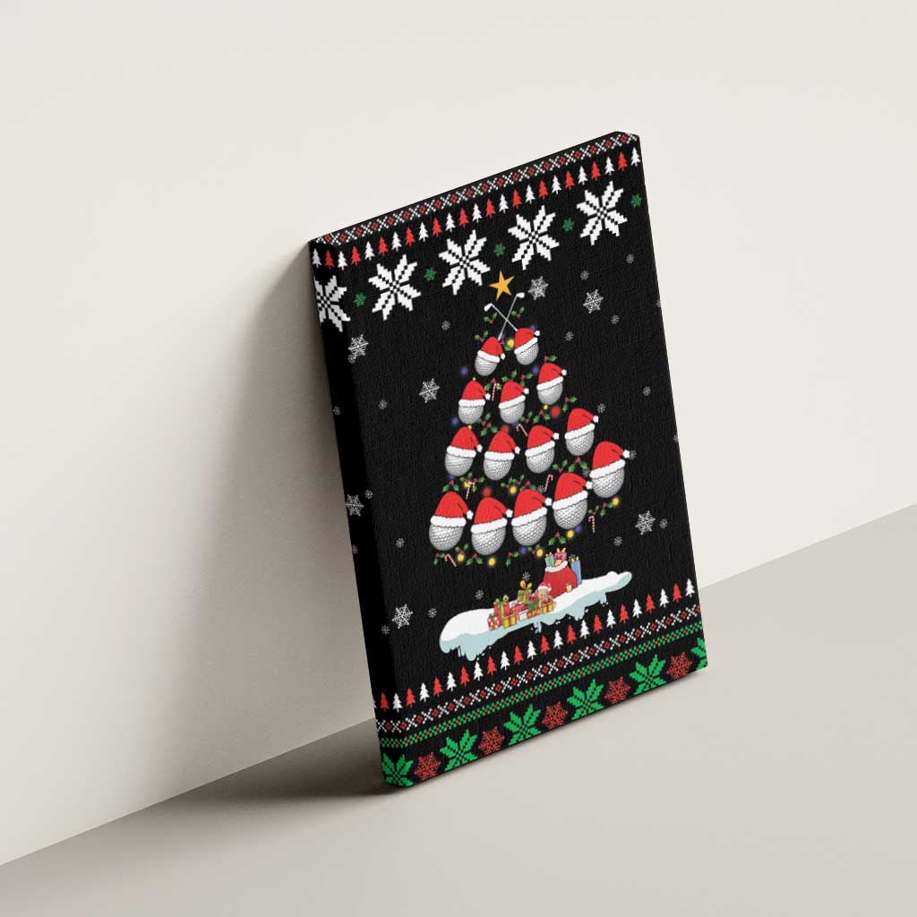 Golf Christmas Tree Snow Canvas Wall Art - Wonder Print Shop