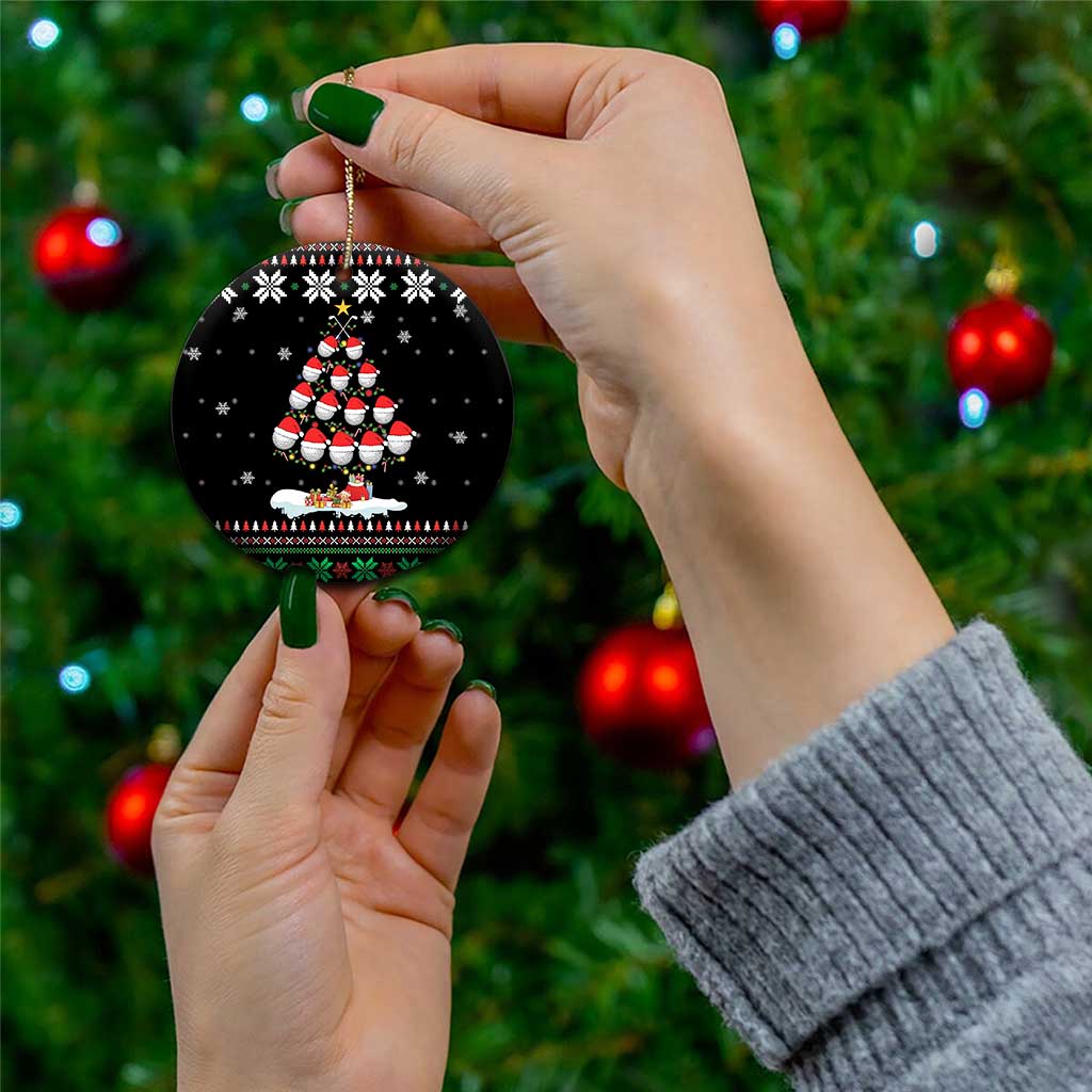 Golf Christmas Tree Snow Ceramic Ornament - Wonder Print Shop
