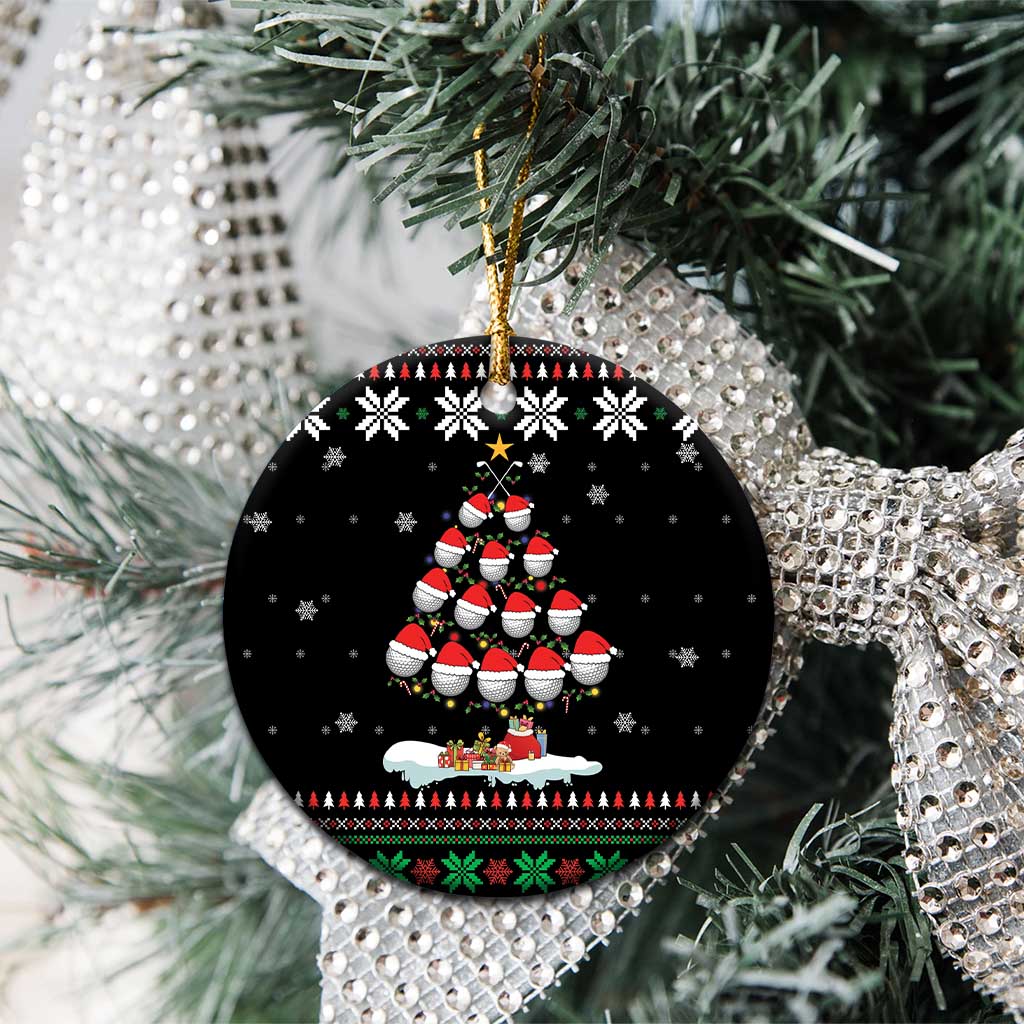 Golf Christmas Tree Snow Ceramic Ornament - Wonder Print Shop