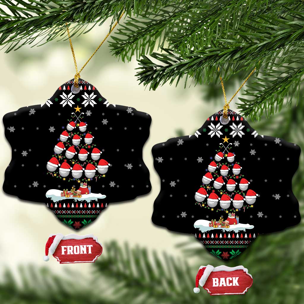 Golf Christmas Tree Snow Ceramic Ornament - Wonder Print Shop