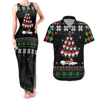 Golf Christmas Tree Snow Couples Matching Tank Maxi Dress and Hawaiian Shirt - Wonder Print Shop