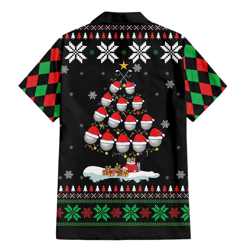 Golf Christmas Tree Snow Family Matching Mermaid Dress and Hawaiian Shirt - Wonder Print Shop