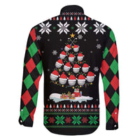 Golf Christmas Tree Snow Family Matching Off The Shoulder Long Sleeve Dress and Hawaiian Shirt - Wonder Print Shop