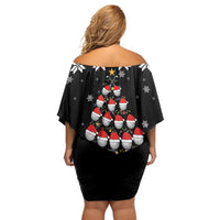 Golf Christmas Tree Snow Family Matching Off Shoulder Short Dress and Hawaiian Shirt - Wonder Print Shop