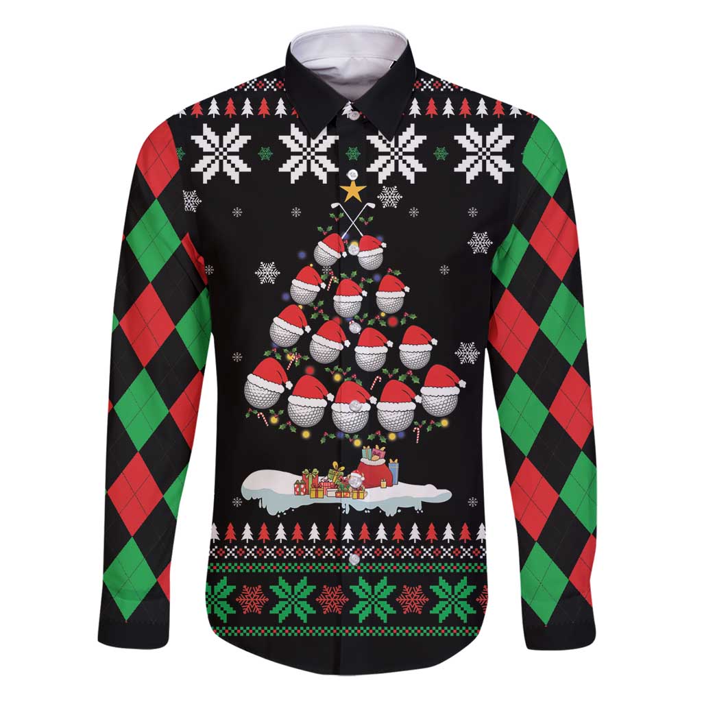 Golf Christmas Tree Snow Family Matching Puletasi and Hawaiian Shirt - Wonder Print Shop