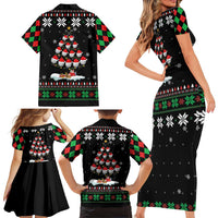 Golf Christmas Tree Snow Family Matching Short Sleeve Bodycon Dress and Hawaiian Shirt - Wonder Print Shop