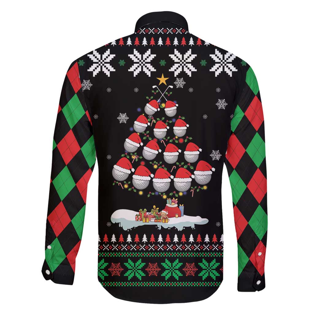 Golf Christmas Tree Snow Family Matching Tank Maxi Dress and Hawaiian Shirt - Wonder Print Shop