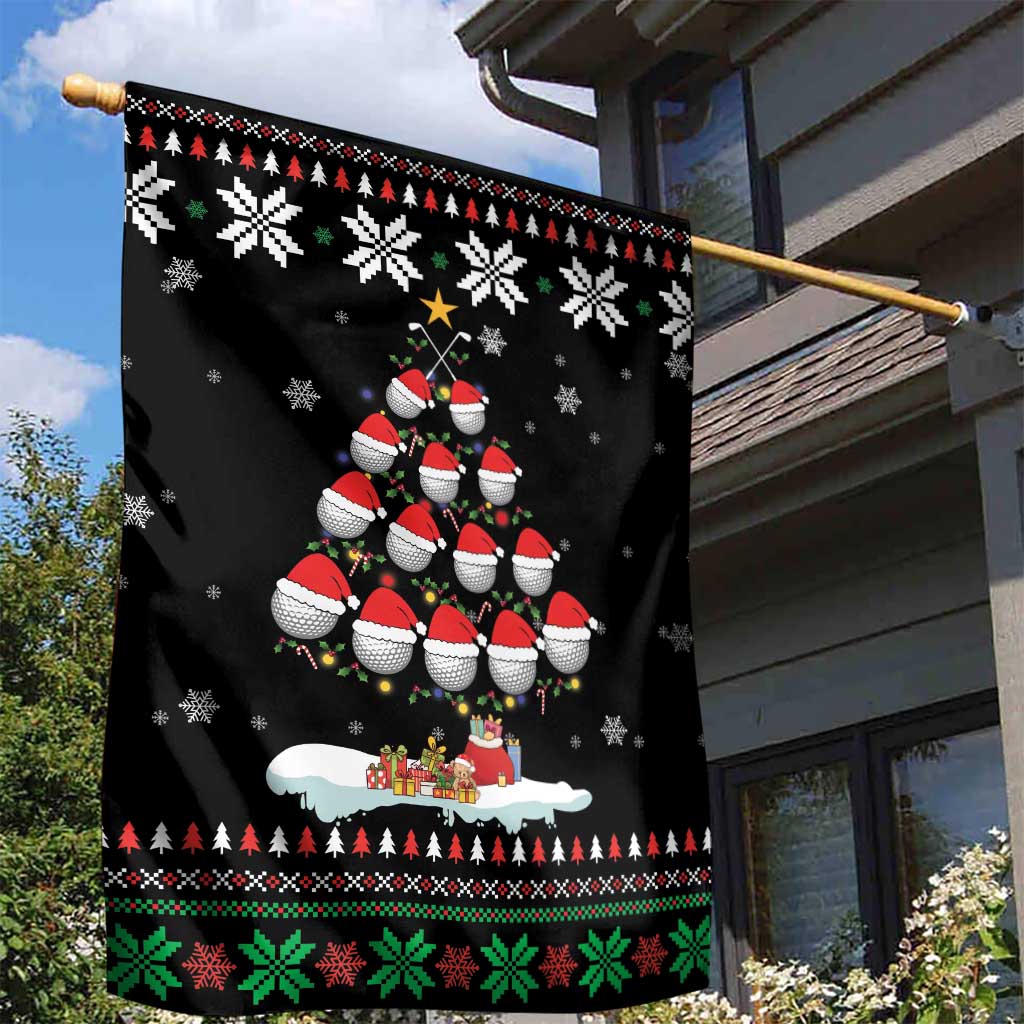 Golf Christmas Tree Snow Garden Flag - Wonder Print Shop