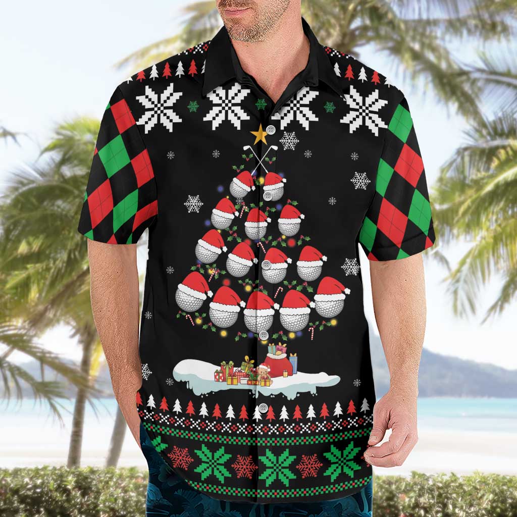 Golf Christmas Tree Snow Hawaiian Shirt - Wonder Print Shop