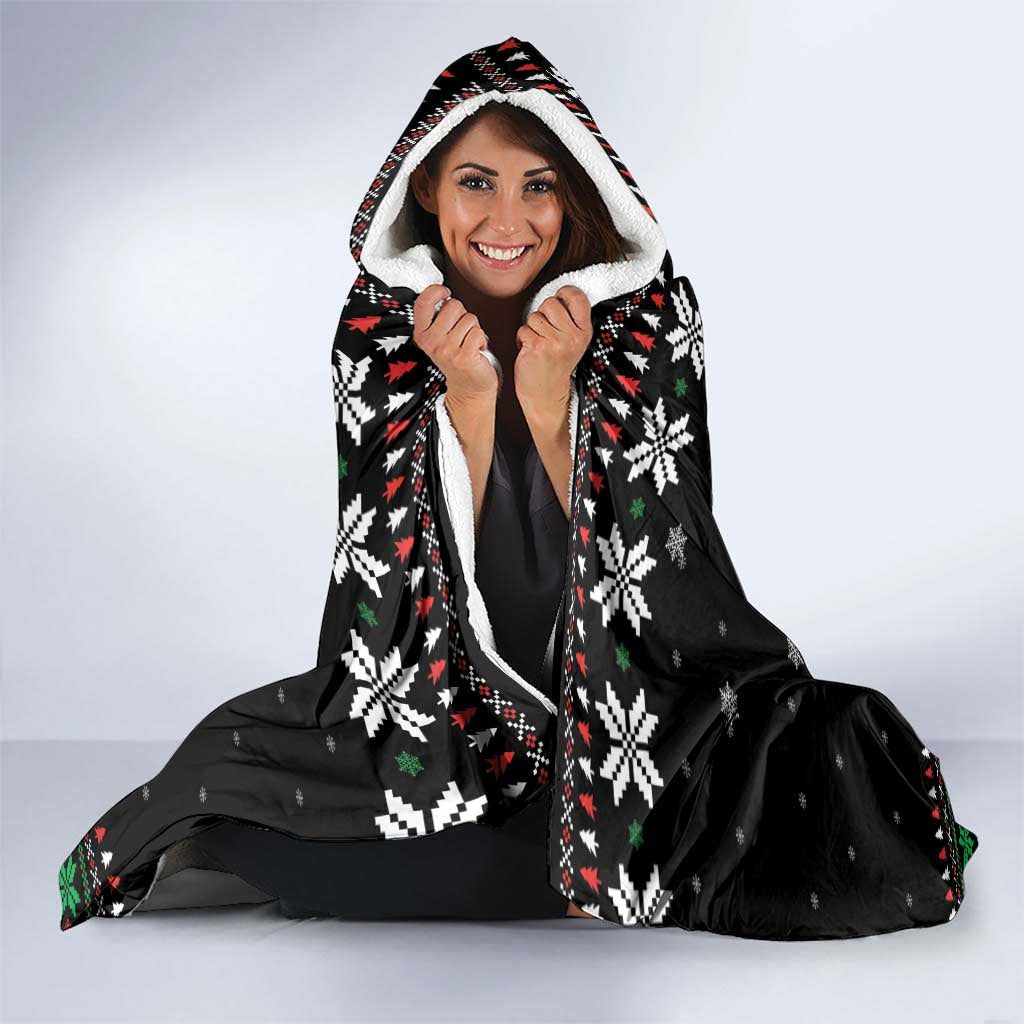 Golf Christmas Tree Snow Hooded Blanket