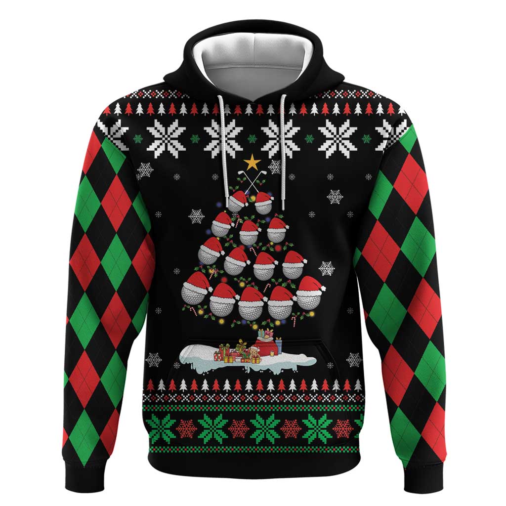 Golf Christmas Tree Snow Hoodie - Wonder Print Shop