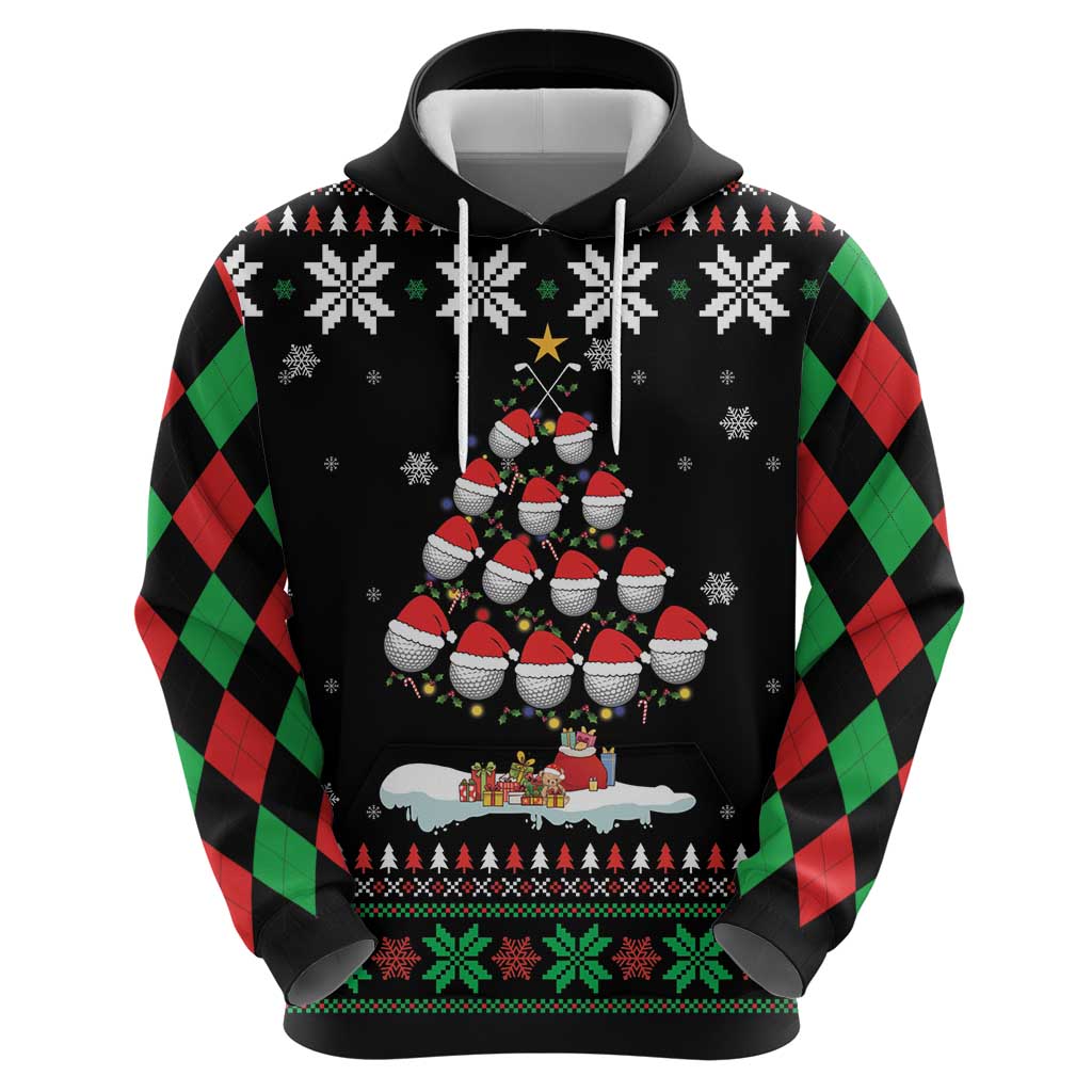 Golf Christmas Tree Snow Hoodie - Wonder Print Shop