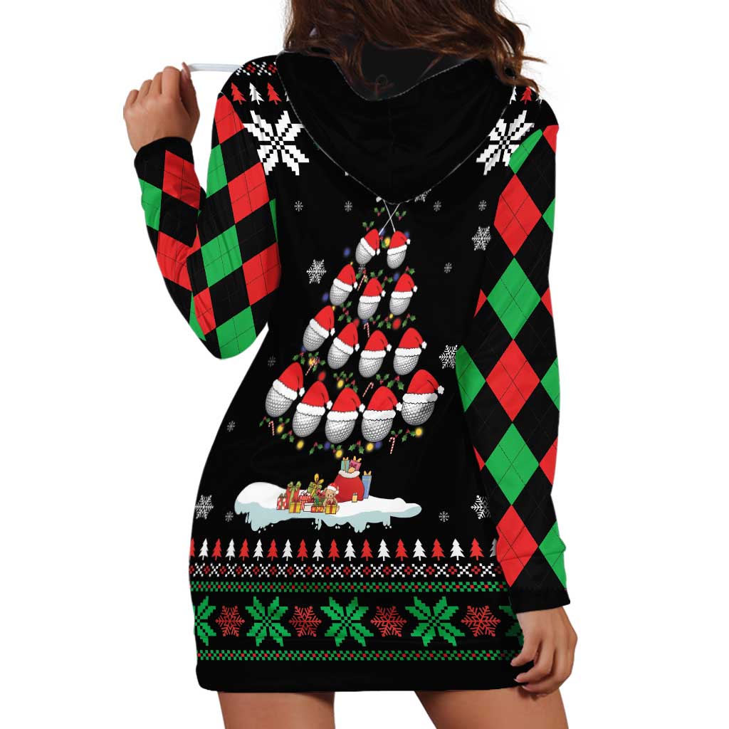 Golf Christmas Tree Snow Hoodie Dress - Wonder Print Shop