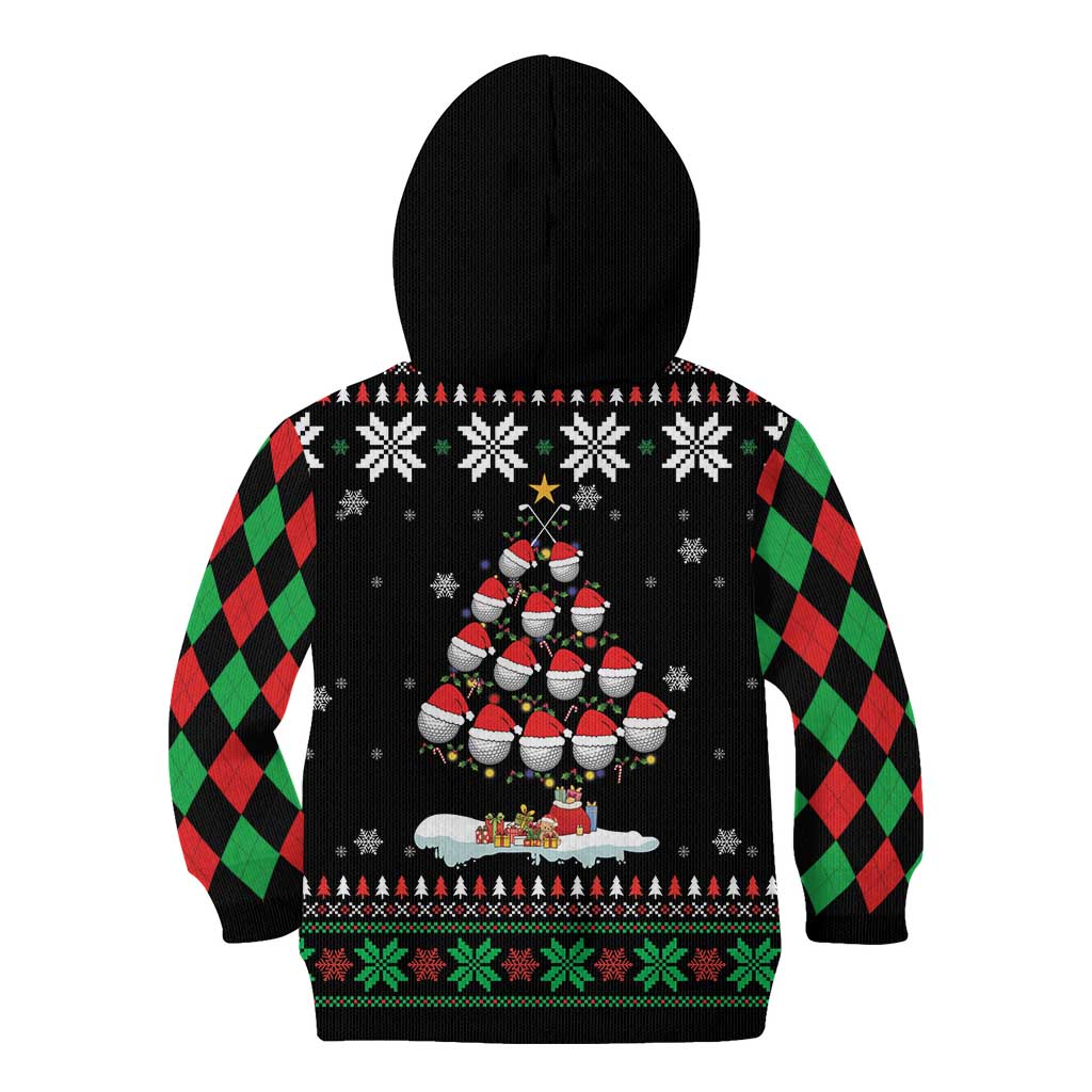 Golf Christmas Tree Snow Kid Hoodie - Wonder Print Shop