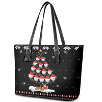 Golf Christmas Tree Snow Leather Tote Bag - Wonder Print Shop