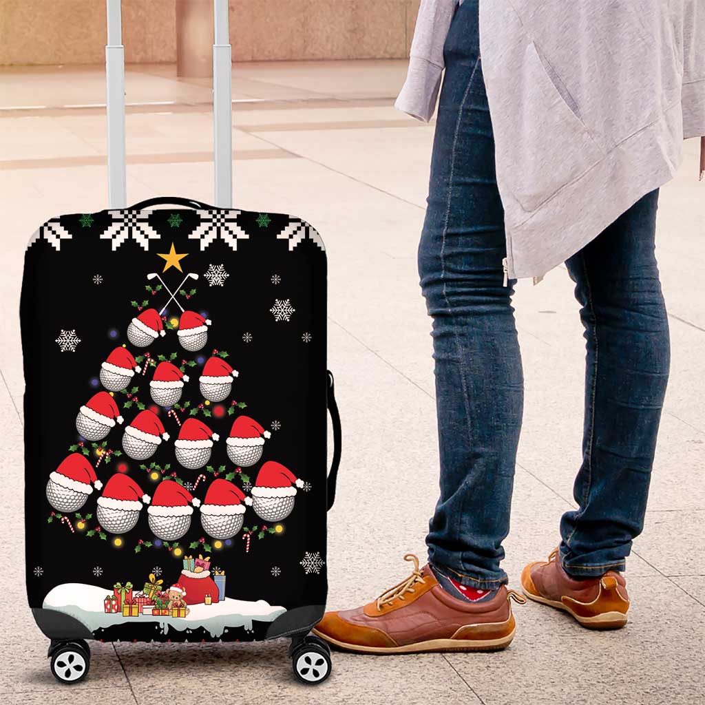 Golf Christmas Tree Snow Luggage Cover - Wonder Print Shop