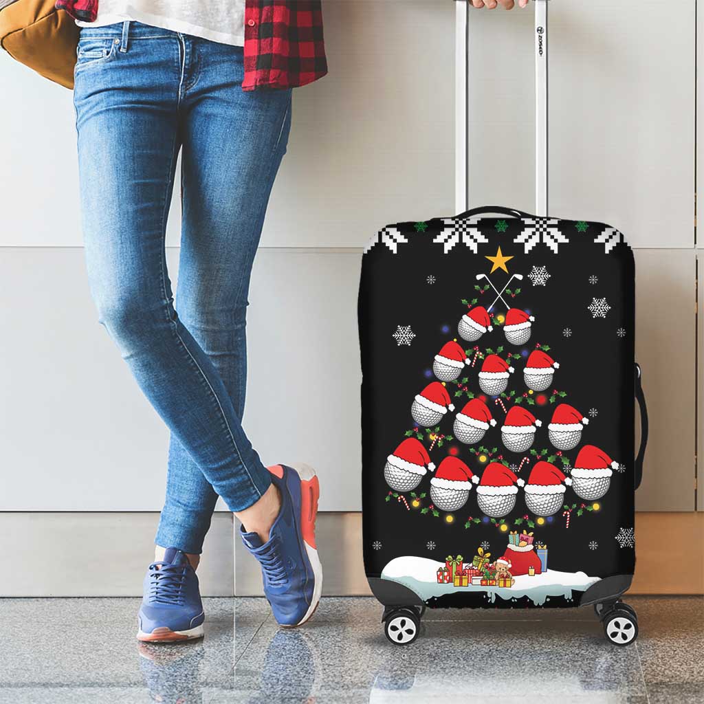 Golf Christmas Tree Snow Luggage Cover - Wonder Print Shop