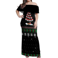 Golf Christmas Tree Snow Off Shoulder Maxi Dress - Wonder Print Shop