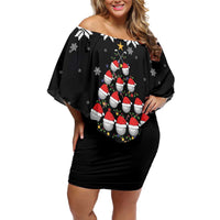 Golf Christmas Tree Snow Off Shoulder Short Dress - Wonder Print Shop