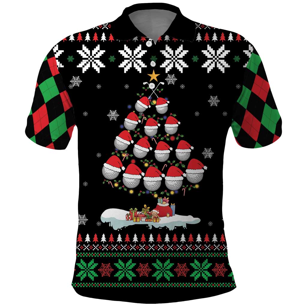 Golf Christmas Tree Snow Polo Shirt - Wonder Print Shop