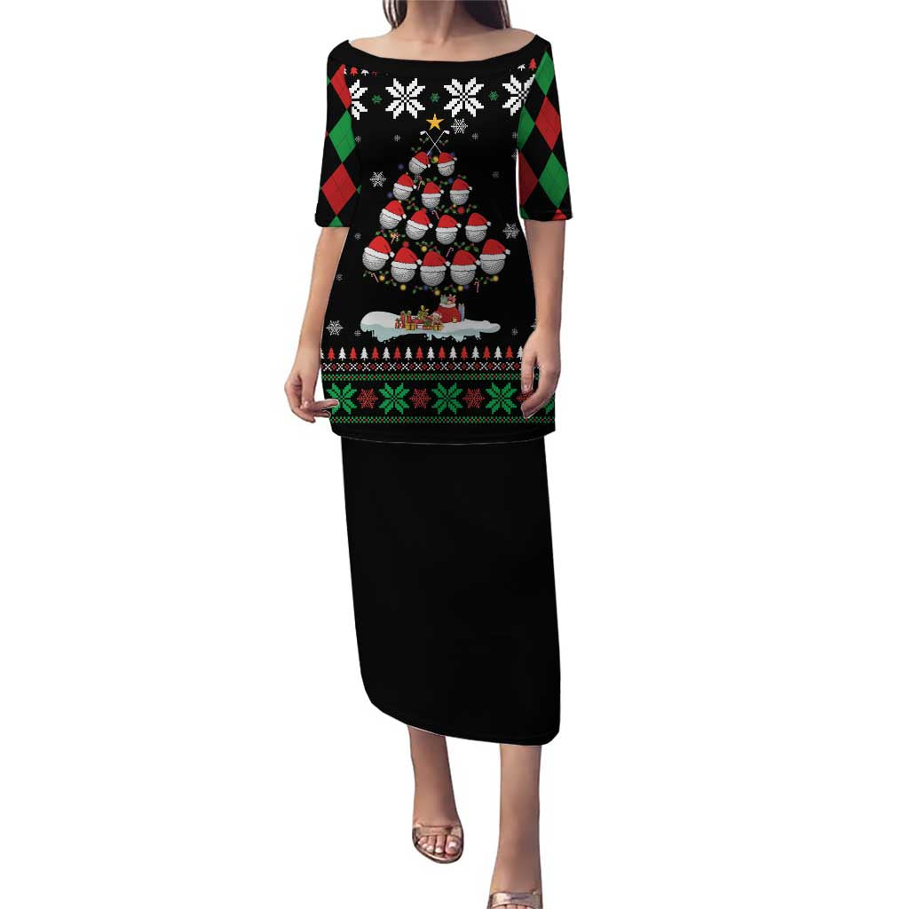 Golf Christmas Tree Snow Puletasi - Wonder Print Shop