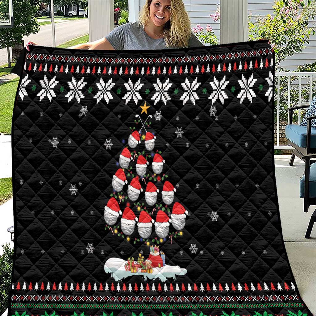 Golf Christmas Tree Snow Quilt - Wonder Print Shop