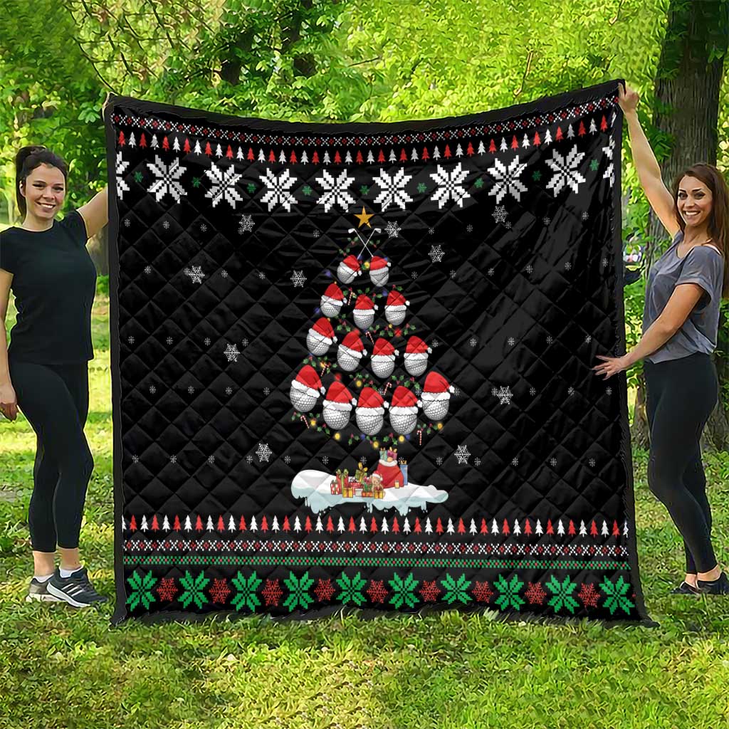 Golf Christmas Tree Snow Quilt - Wonder Print Shop