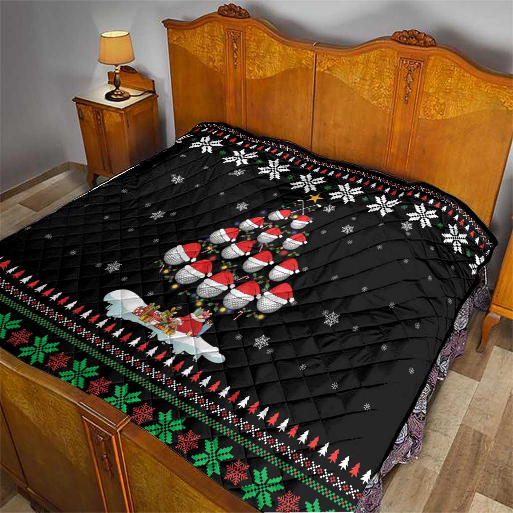Golf Christmas Tree Snow Quilt - Wonder Print Shop