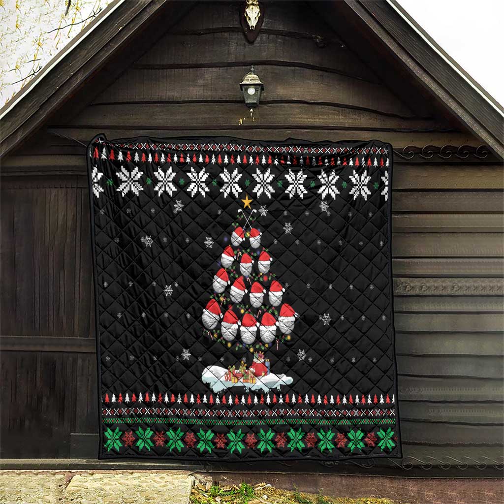 Golf Christmas Tree Snow Quilt - Wonder Print Shop