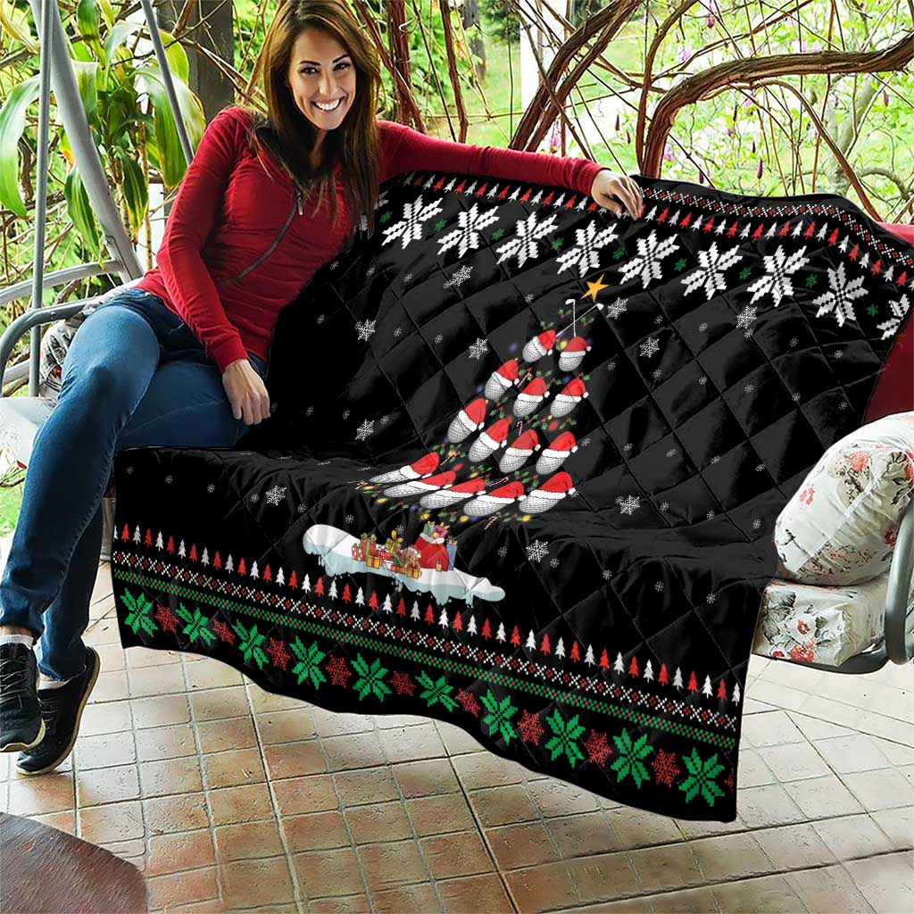 Golf Christmas Tree Snow Quilt - Wonder Print Shop