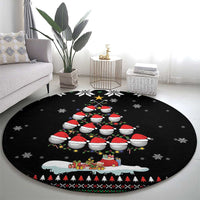 Golf Christmas Tree Snow Round Carpet