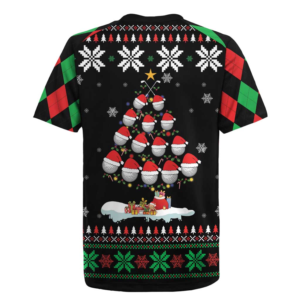 Golf Christmas Tree Snow Rugby Jersey - Wonder Print Shop