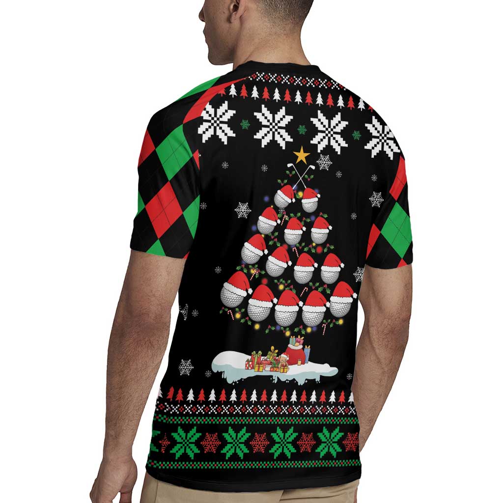 Golf Christmas Tree Snow Rugby Jersey - Wonder Print Shop